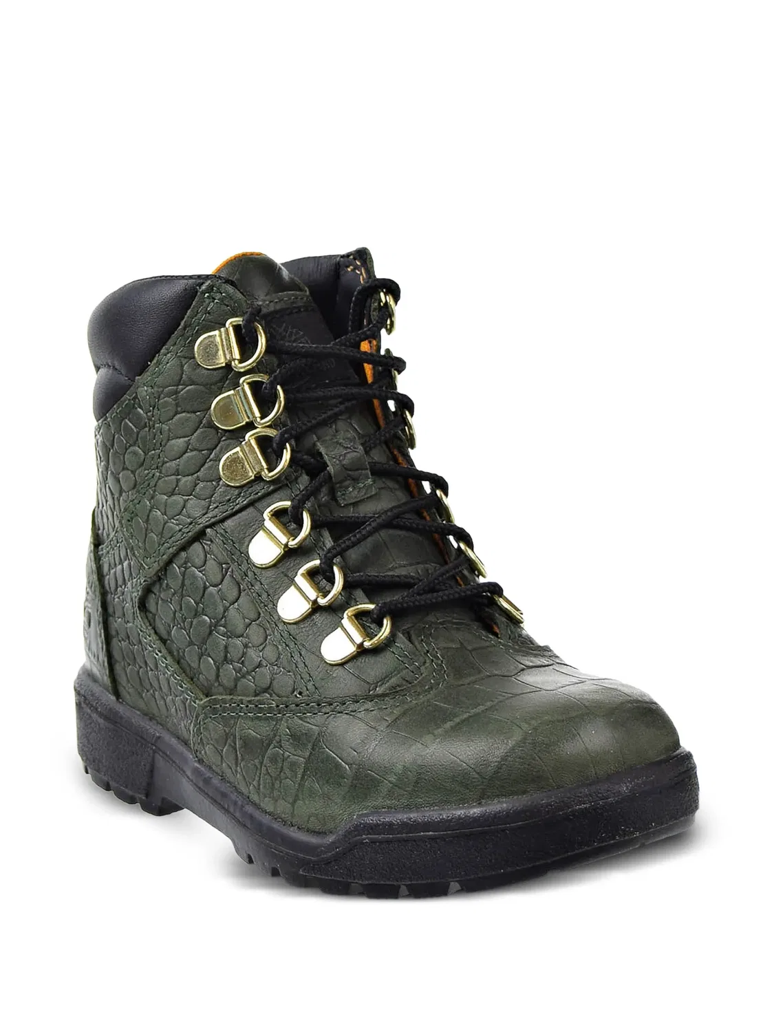 Ботинки в крокодиловой фактуре, зеленые Timberland, зеленый — фото 2