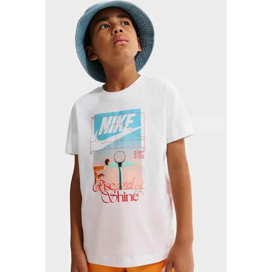 Детская футболка с принтом Sportswear Rise And Shine Nike, Белый — фото 3