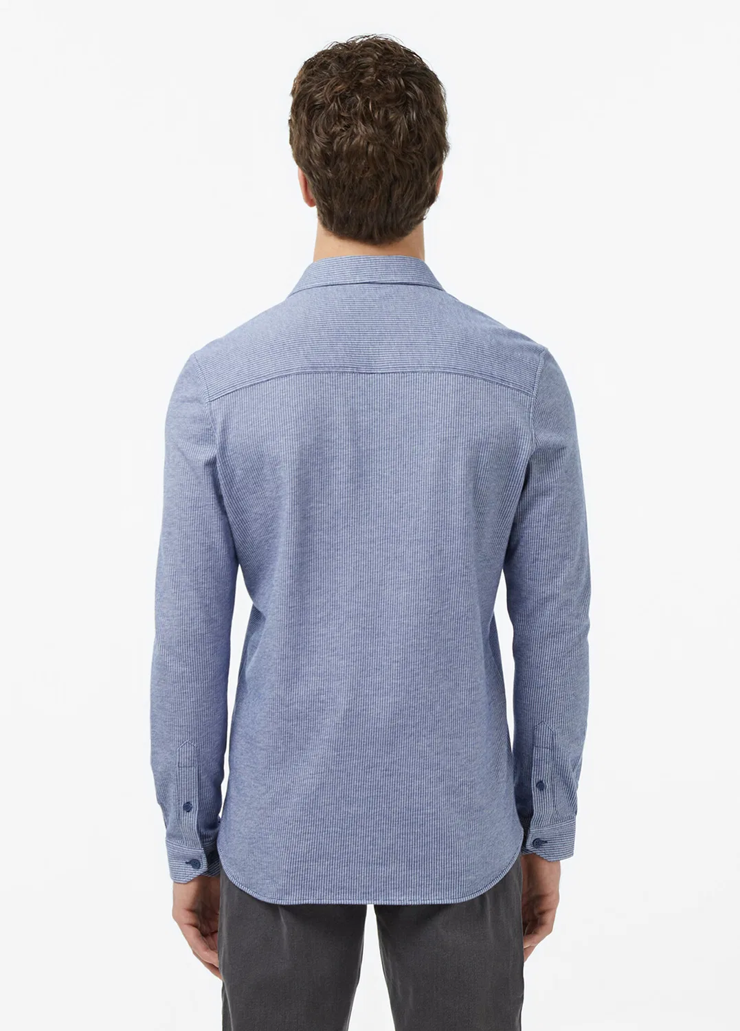 Рубашка Lacoste, темно-синяя, slim fit, длинный рукав — фото 3