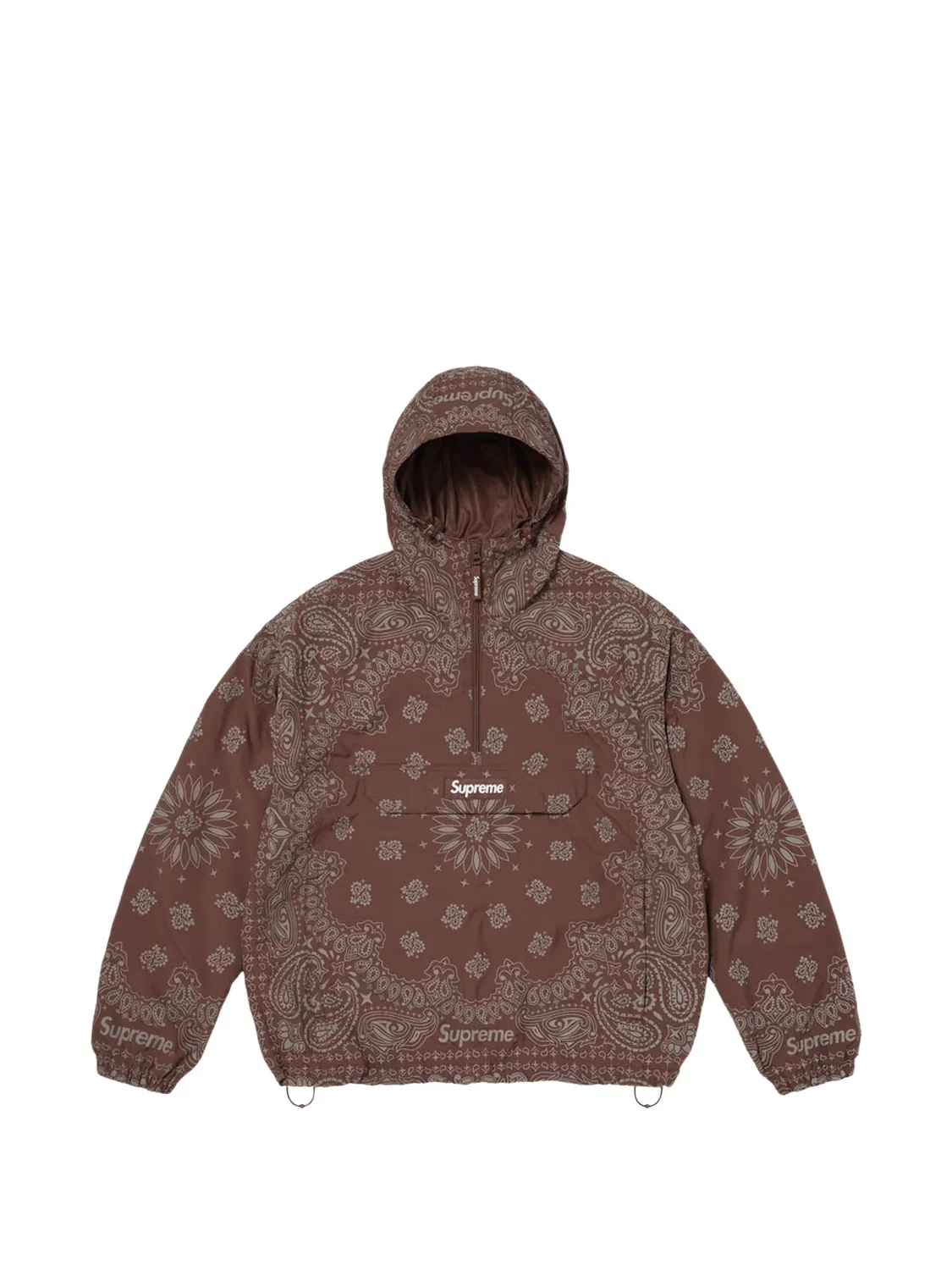 Худи с принтом Supreme, коричневый