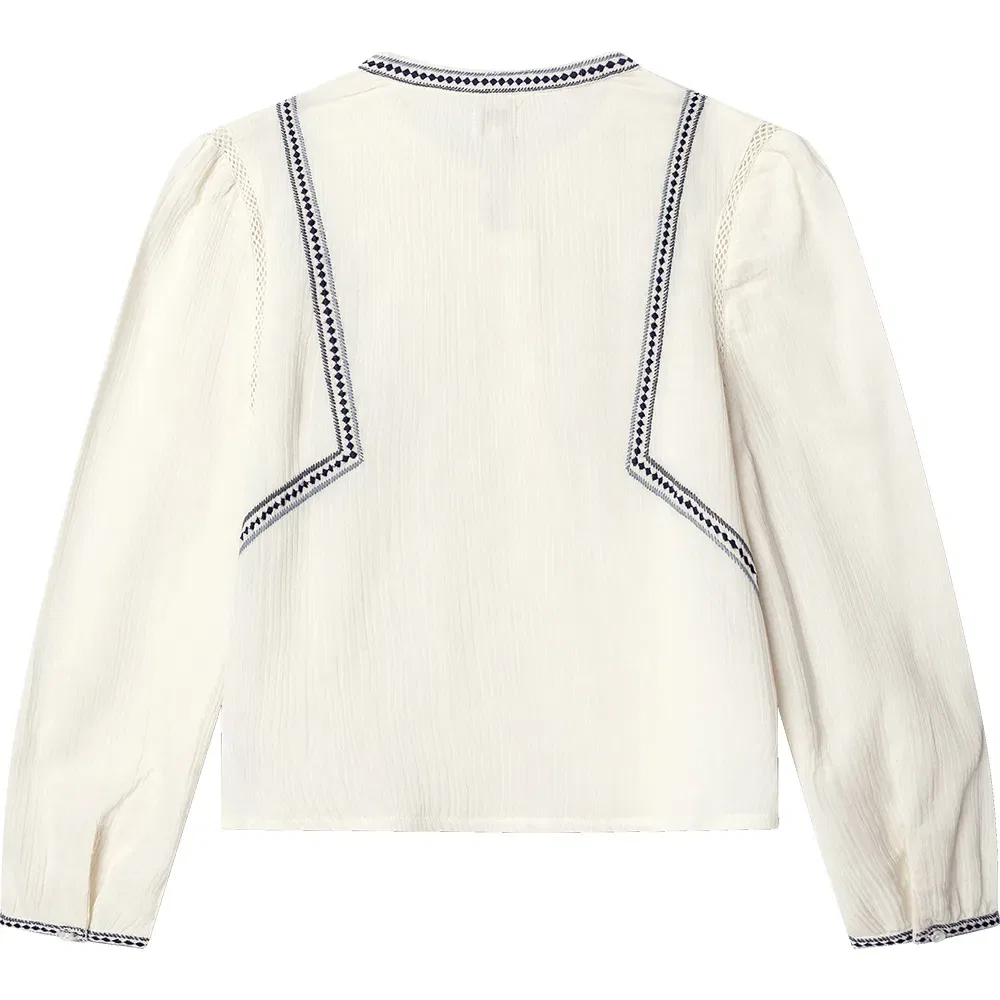Детская блуза для девочек с длинным рукавом Pepe jeans Nevya, White — фото 2