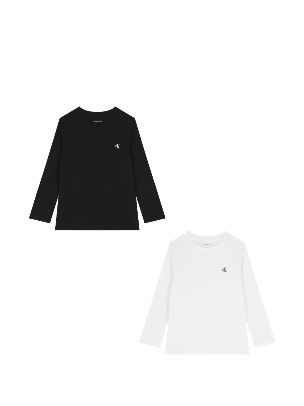 Футболки с длинными рукавами и логотипом (комплект из двух штук) Calvin Klein Kids, черный