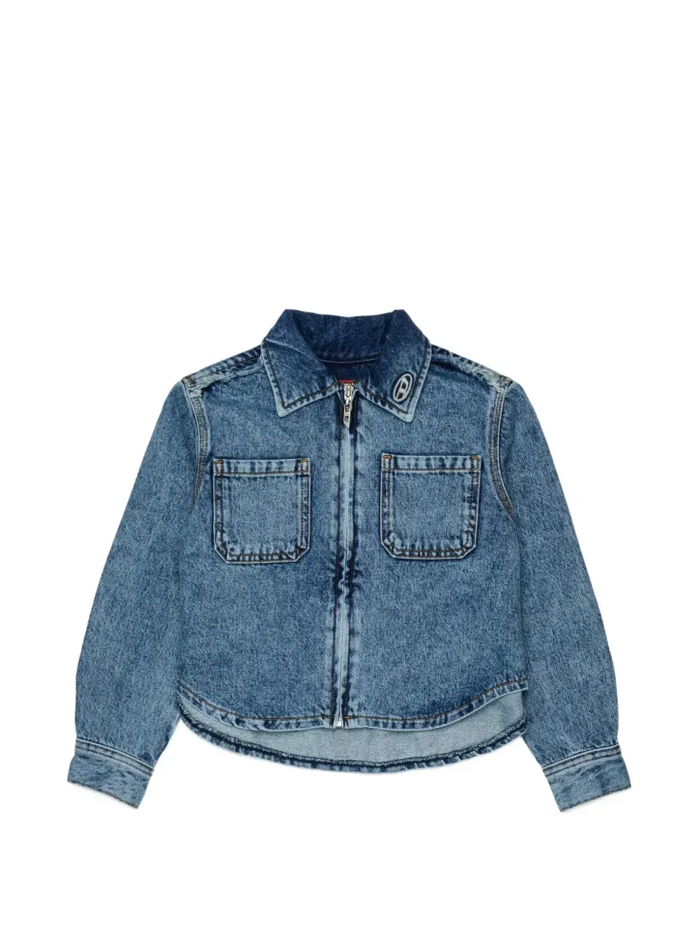 Джинсовая куртка с вышитым логотипом Diesel Kids, синий