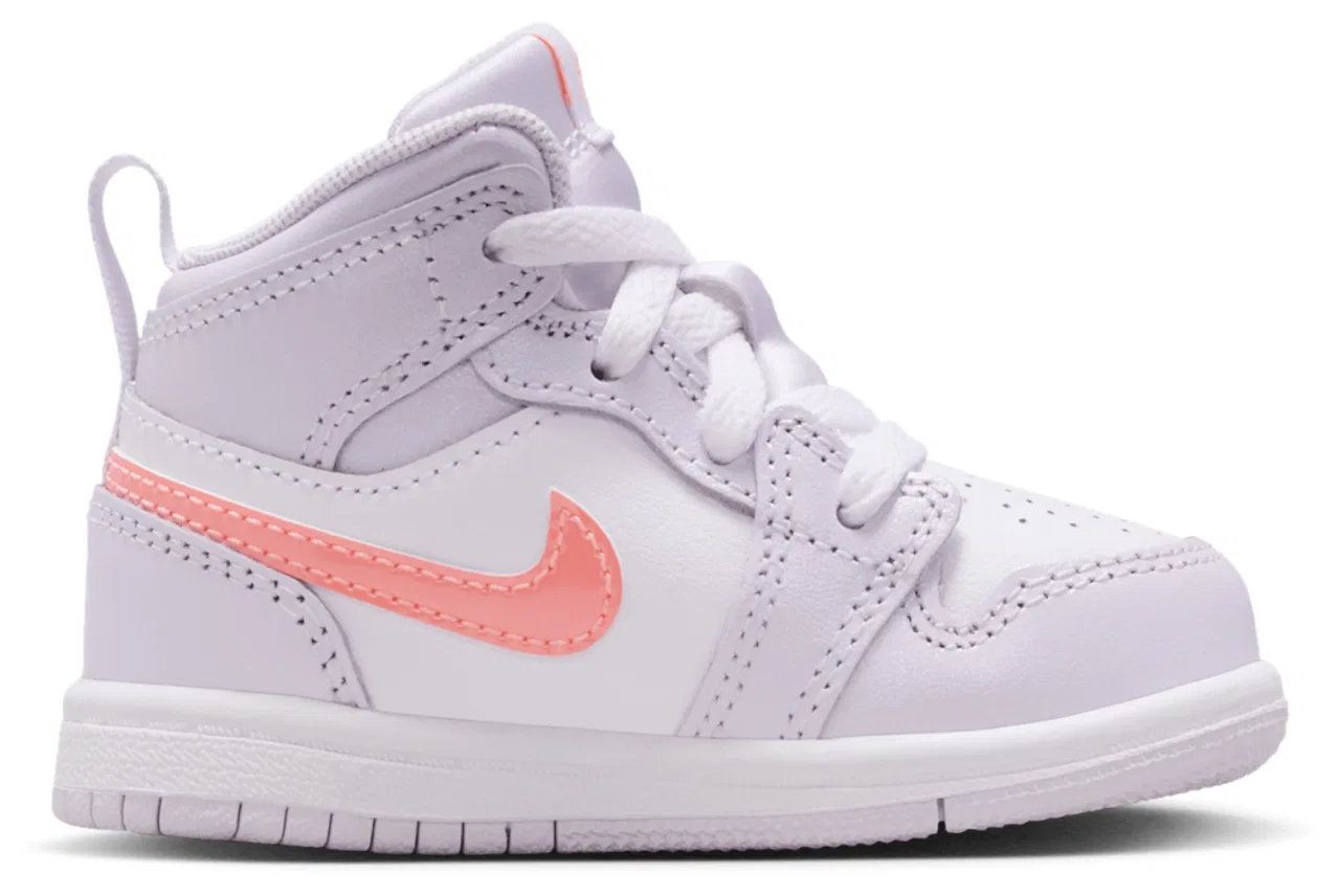Кроссовки для малышей Jordan 1 Mid SE Fem, цвет Barely Grape/Atomic Pink