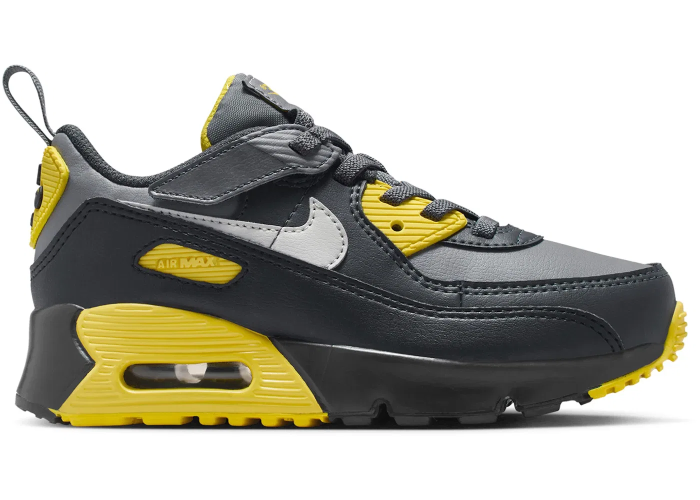 Детские кроссовки с системой шнуровки EasyOn Nike Air Max 90 EasyOn, Lightning/Smoke Grey/Anthracite/Light Silver