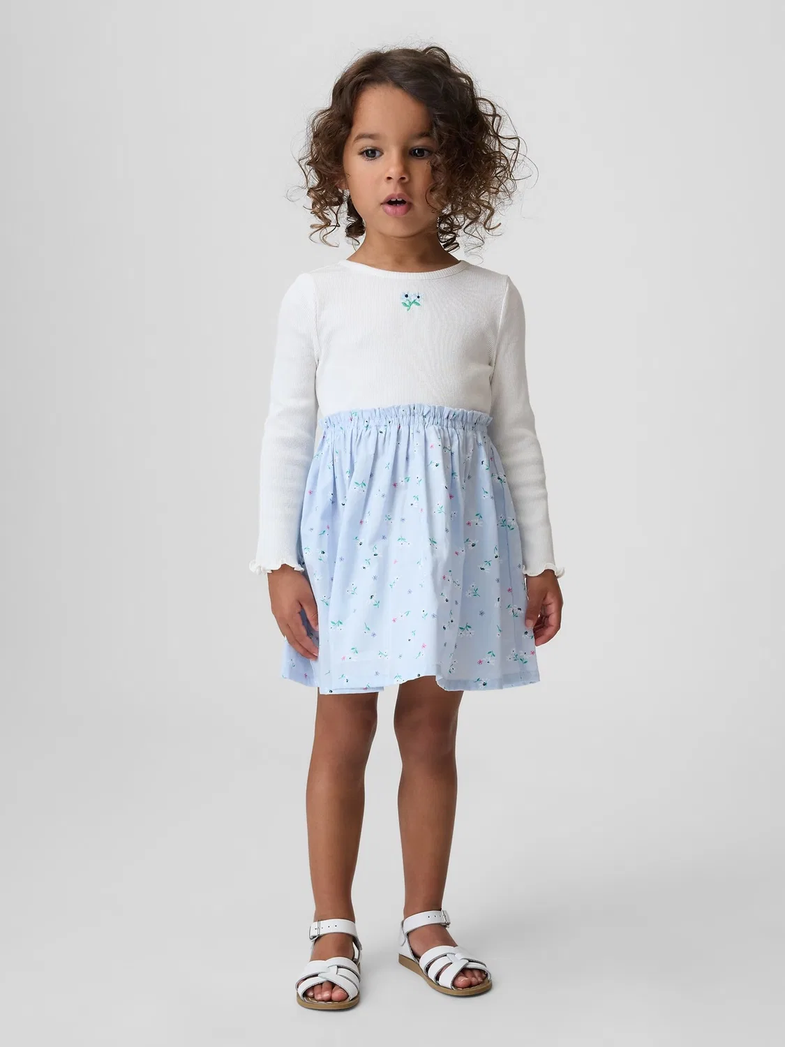 Платье Gap Blue Floral, синий