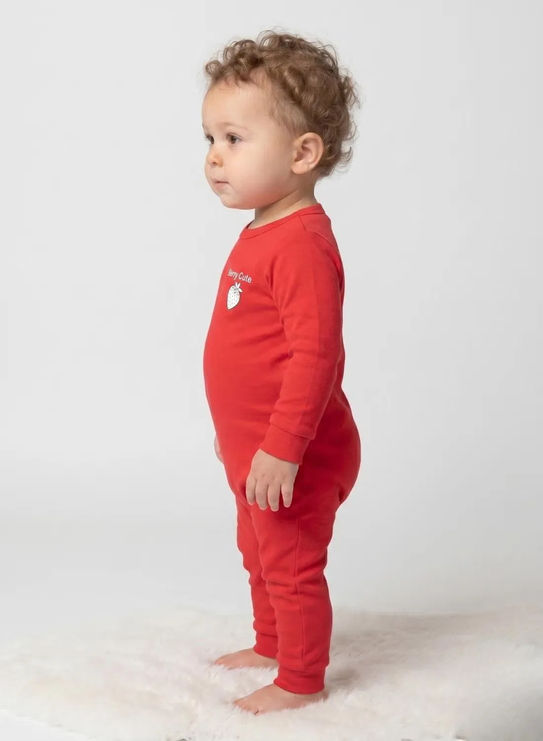 Боди-комбинезон с принтом клубники Baby berry cute strawberry Babyqlo, красный — фото 4