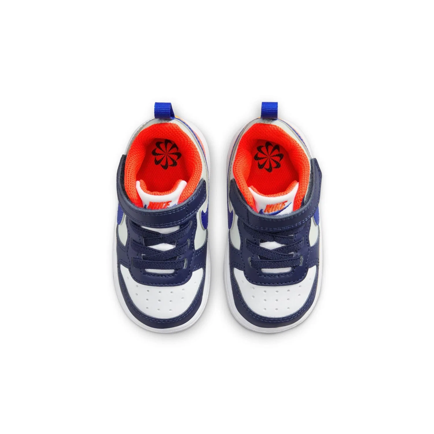 Детские кроссовки для девочек с закрытым носком NIKE Court Borough Low Recraft NIKE, Navy Blue Orange Team Light Silver — фото 4
