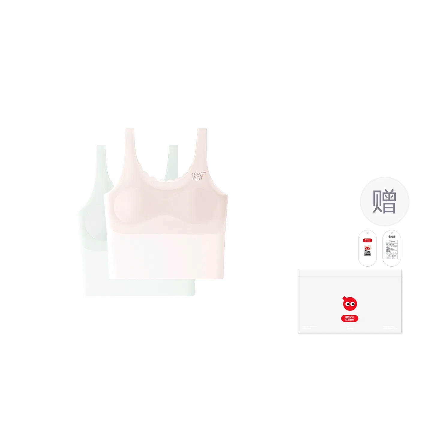 Детское белье для девочек без швов Red bean, Light pink + light green