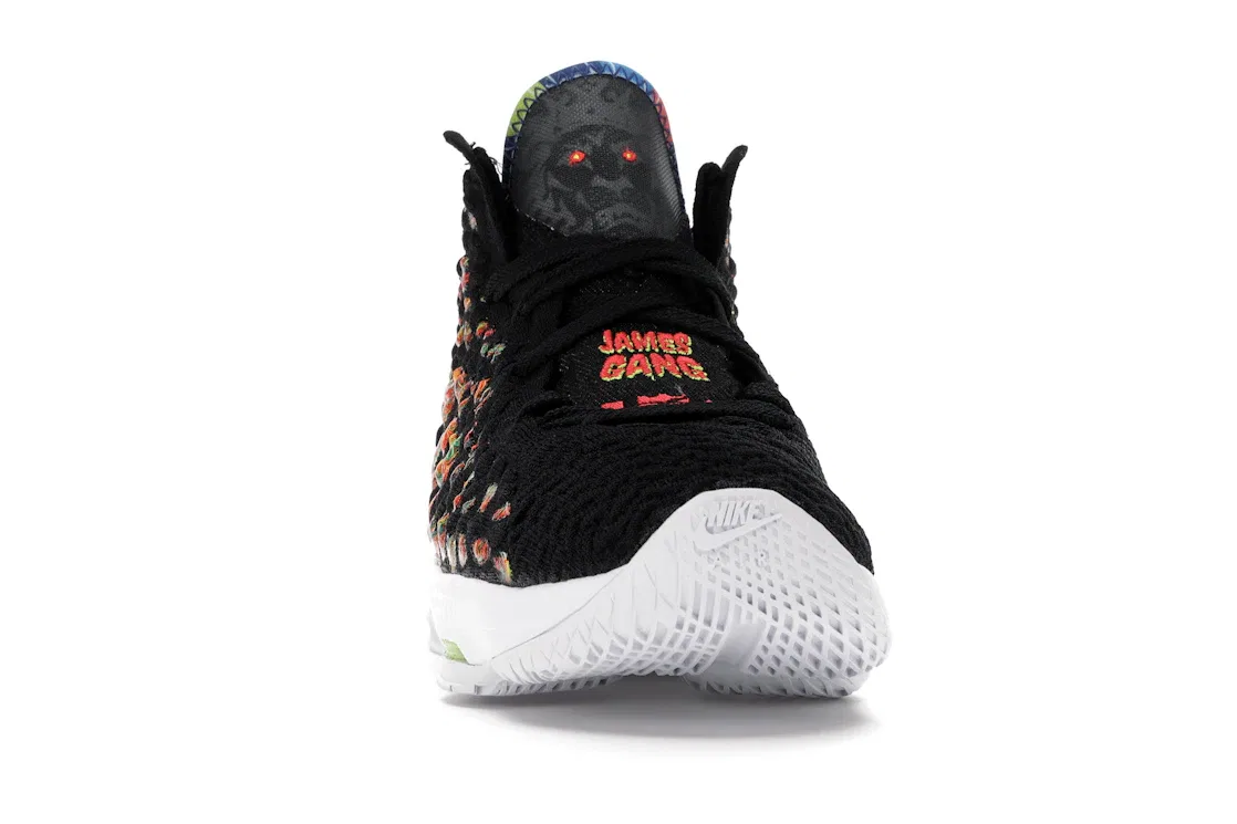 Детские кроссовки для мальчиков баскетбольные Nike LeBron 17, Black/Black-Multi-Color — фото 2