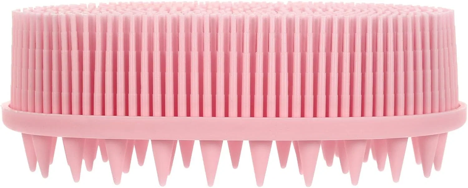 Щетка для тела силиконовая двусторонняя, Garneck, 1 шт, 12,5x8x4,5 см, Rosa