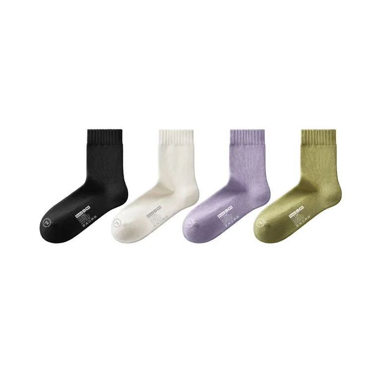 Детские носки-гольфы набор 4 пары Banana In, Цвет Black White Dusty Purple Warm Green