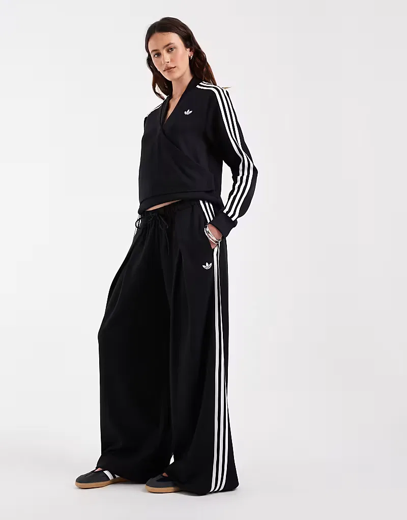 Складчатые спортивные брюки Adidas Originals x Jennie, черный