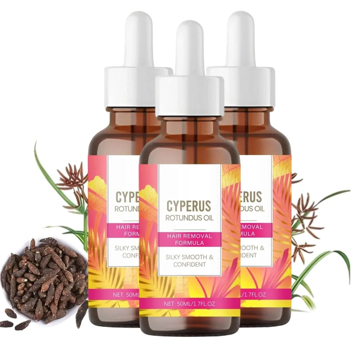 Масло для замедления роста волос Cyperus Rotundus Oil, vokkrv, 3 шт, 50 мл