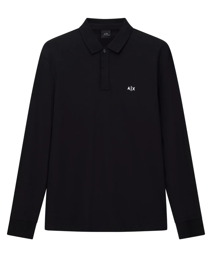 

Рубашка-Поло с длинными рукавами Armani Exchange, черный