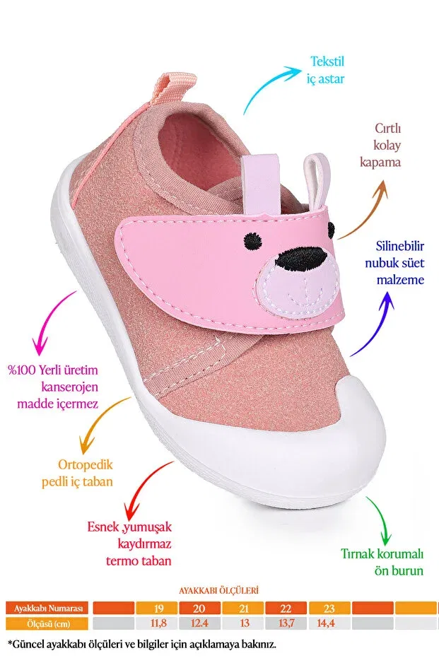 Детские тапочки для девочек на липучке Winni Kiko Kids, Powder — фото 2