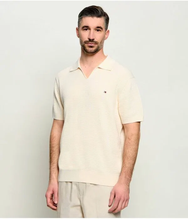 Мужской поло с коротким рукавом Tommy Hilfiger, Crema