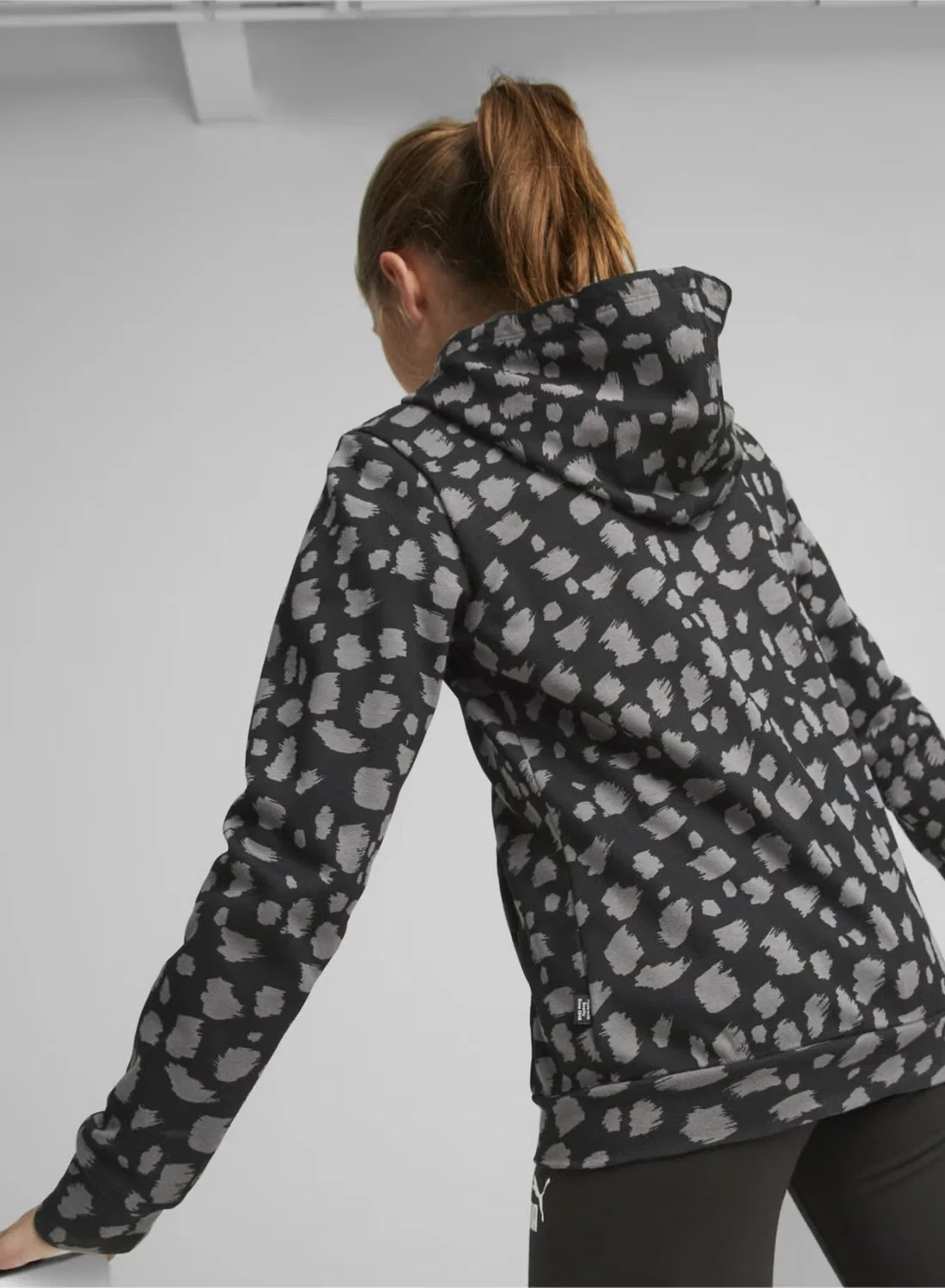 Худи на молнии с принтом Essentials Puma, черный — фото 4
