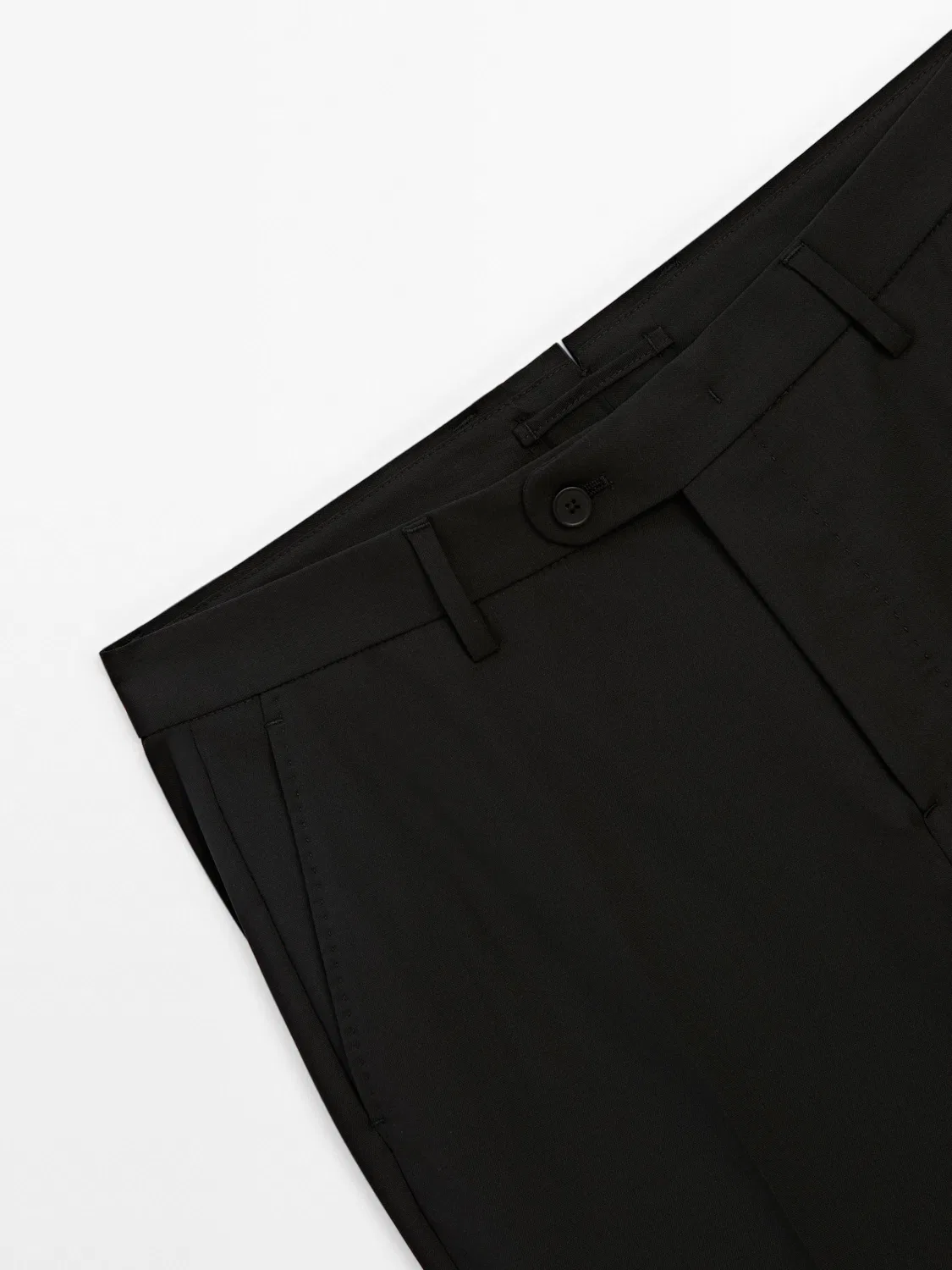 Брюки от костюма из 100% шерсти Massimo Dutti, черный — фото 4