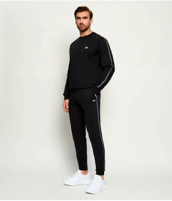 Мужские штаны спортивные зауженные Lacoste, черный — фото 2
