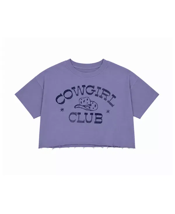 Детский топ с принтом Cowgirl Distressed Crop Top Prince Peter Collection, Blue Grey