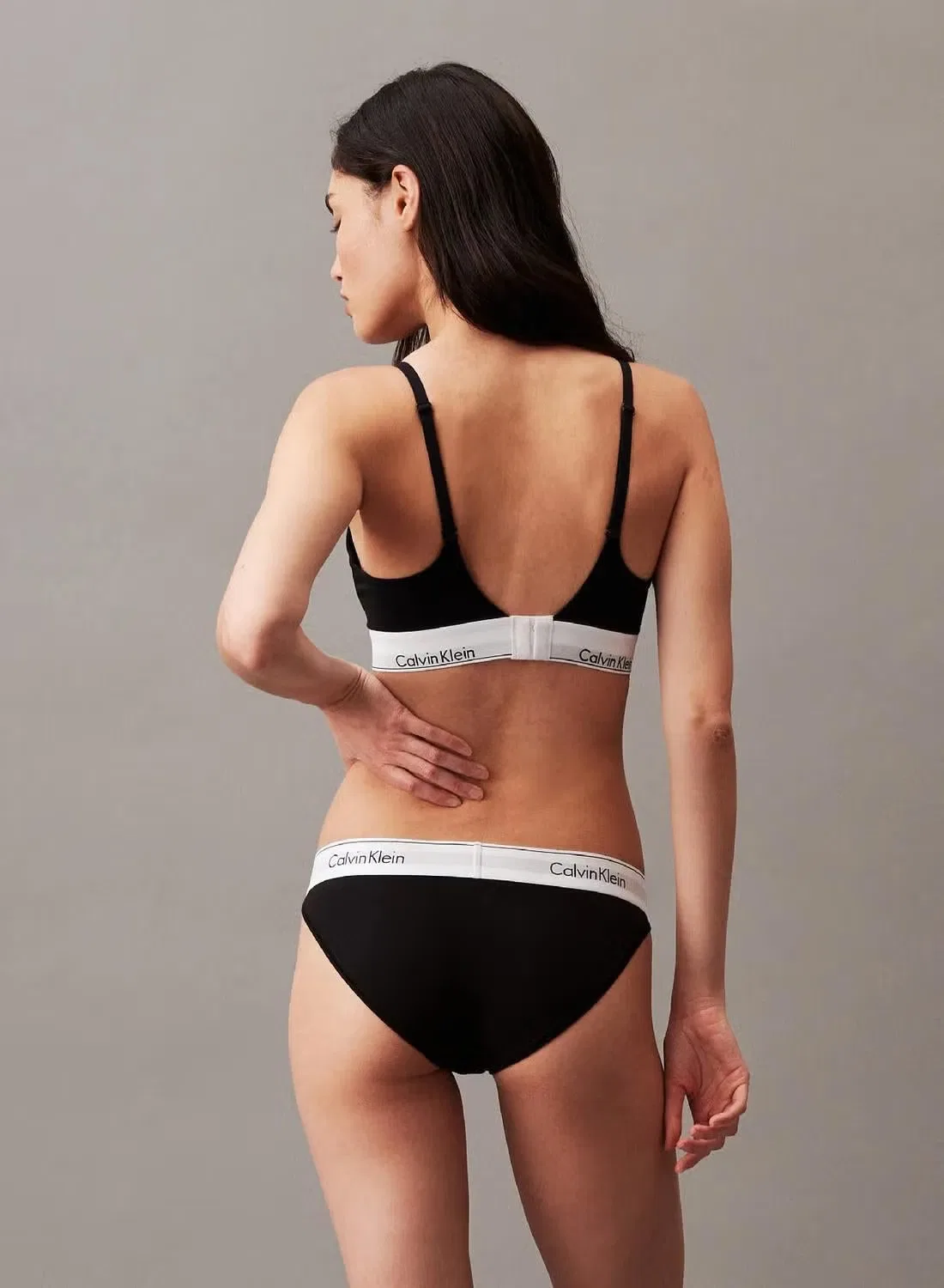 Бюстгальтер пуш-ап с глубоким вырезом Modern Cotton Calvin Klein, черный — фото 3