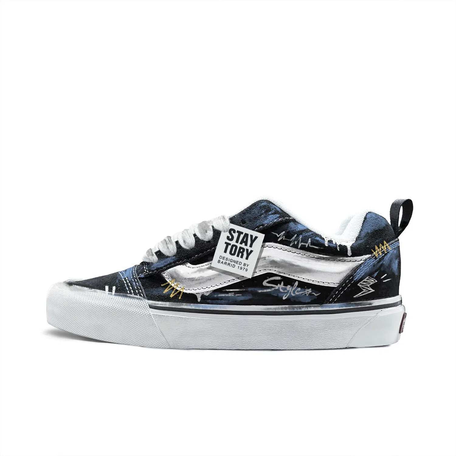 Кеды скейтбордные детские с принтом Knu Skool Vans, Sky Blue
