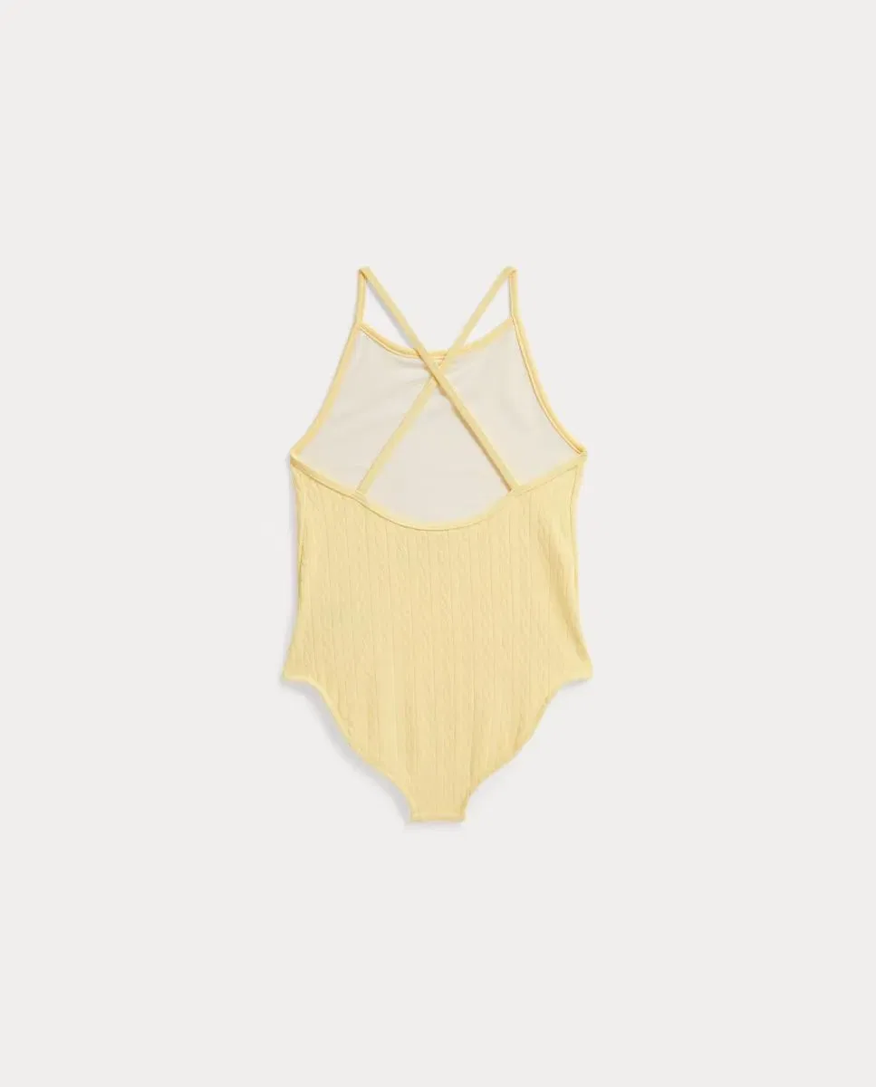 Детский купальник для девочек с перекрещенной спинкой Polo Ralph Lauren, Amarillo — фото 2