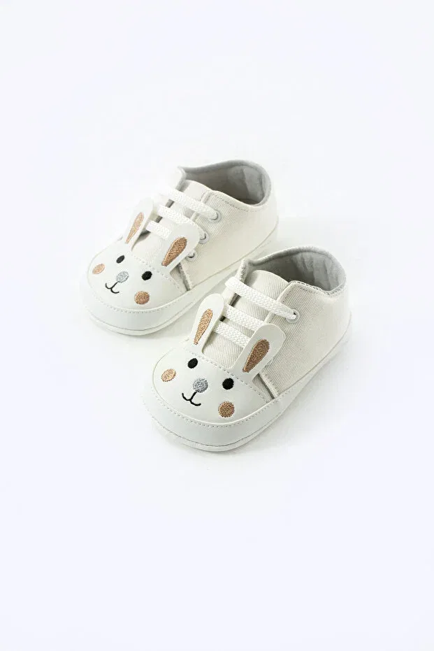 Детские ботинки для новорожденных с вышивкой кролика First Step Lace-Up Yummy Kids, Brown