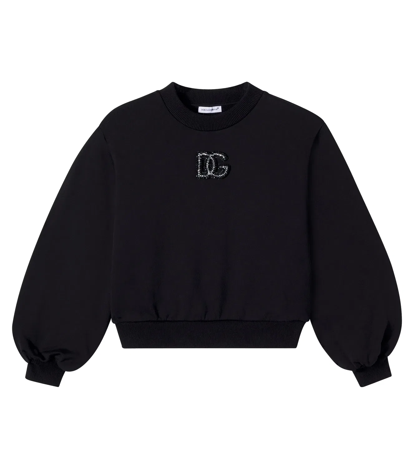 Свитшот с пышными рукавами Dolce&Gabbana Kids, черный