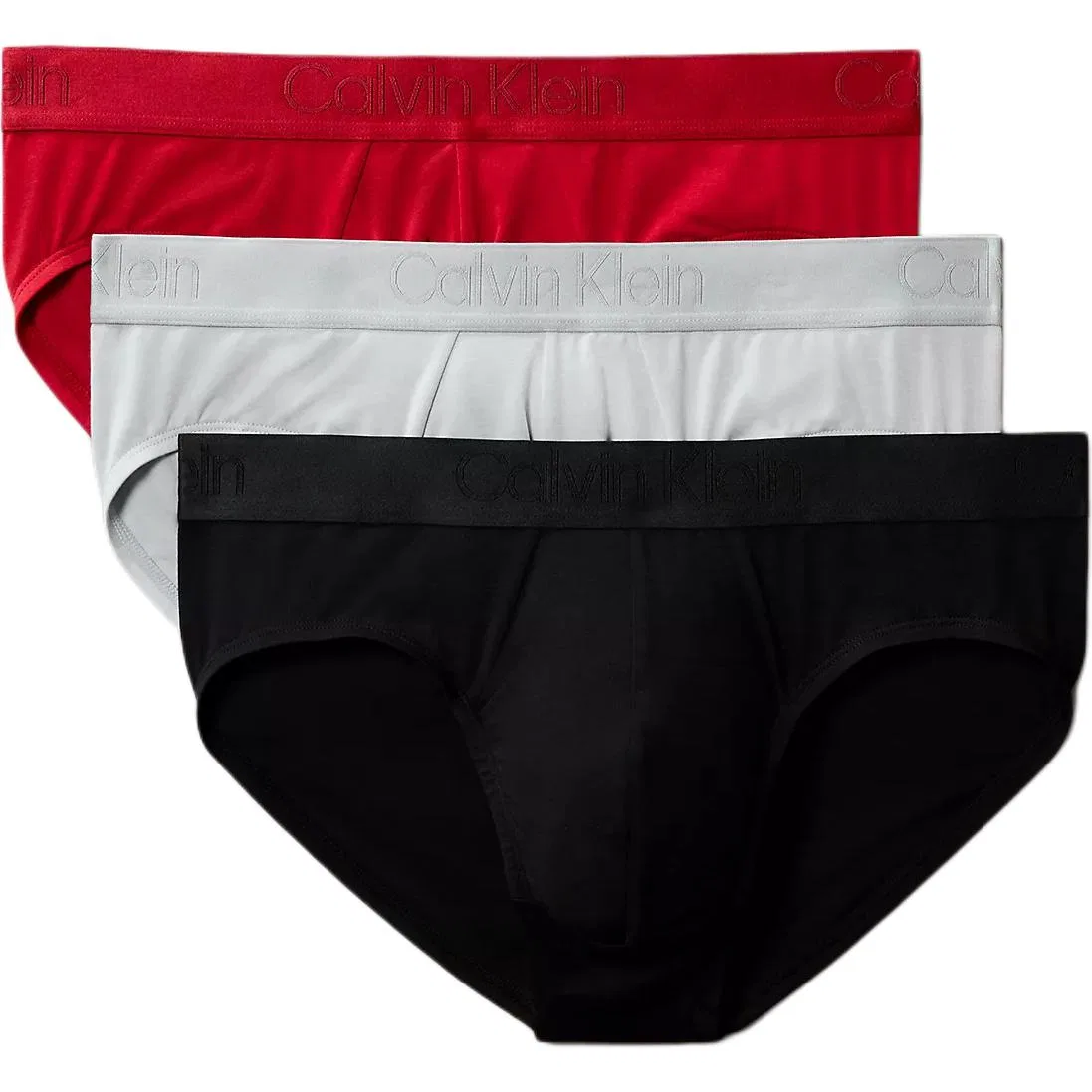 Мужские трусы-слипы 3 предмета Calvin Klein, Red/White Gray/Black