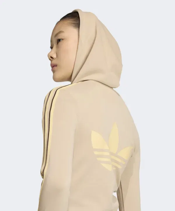 Худи на молнии с трилистником, Adidas, каменный хаки — фото 4
