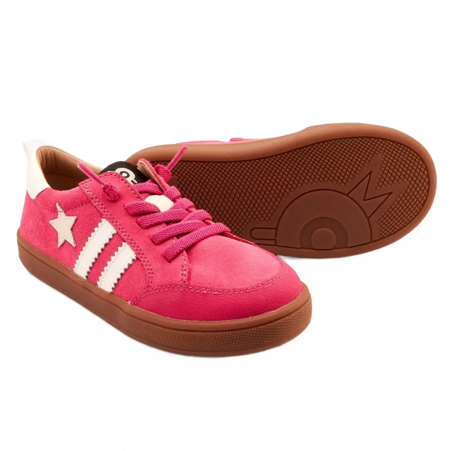 Детские кроссовки для девочек с аппликацией-звездой Old Soles, Hot Pink — фото 4