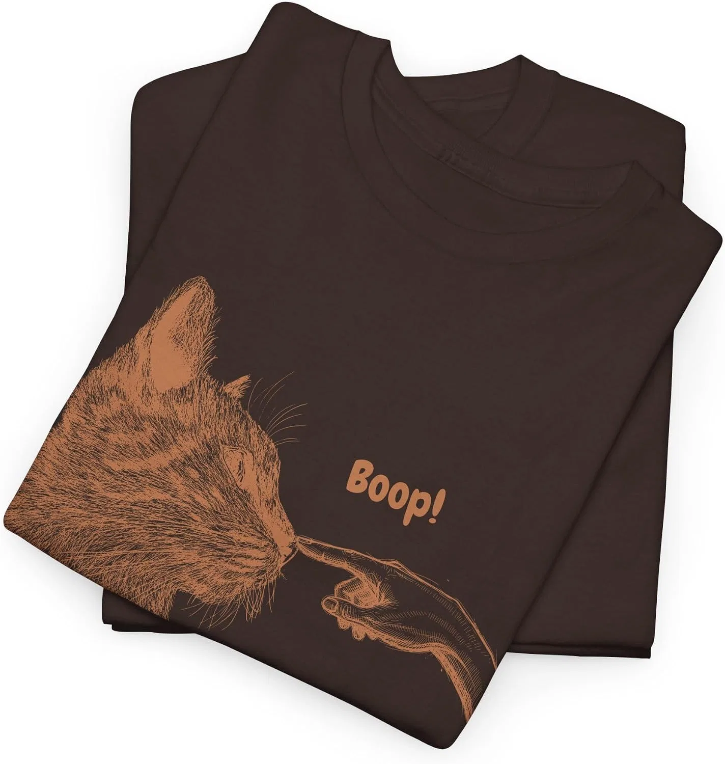 Женская футболка с принтом Boop Cat, тёмно-шоколадный — фото 3