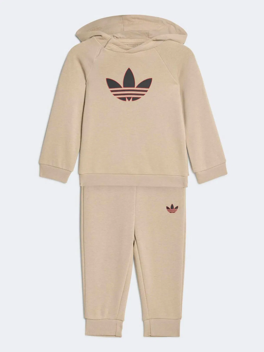 Комплект из худи и джоггеров с принтом Trefoil, adidas Originals, коричневый