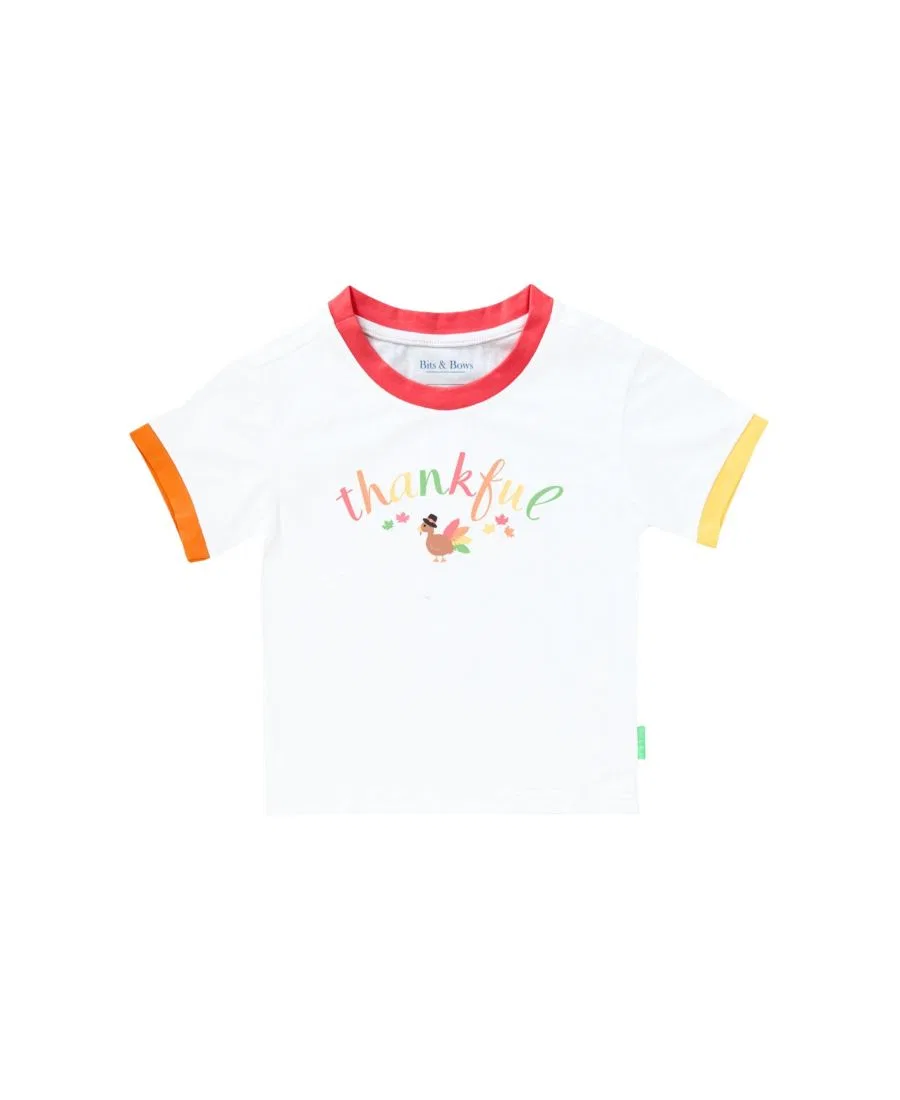Футболка с принтом Thankful Bits & Bows, Orange White