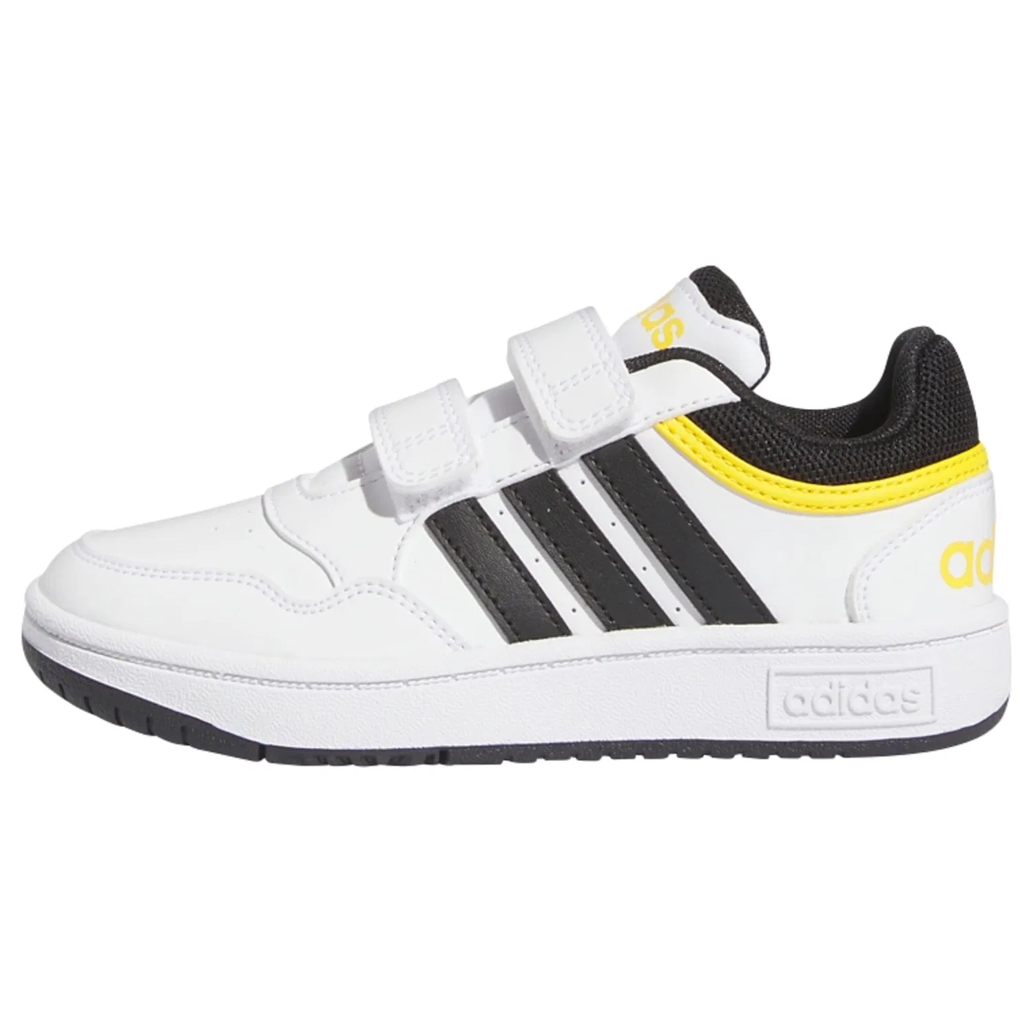 Детские кроссовки для мальчиков с липучкой Hoops Lifestyle Basketball Hook-and-Loop Adidas, Cloud White Core Black Bold Gold