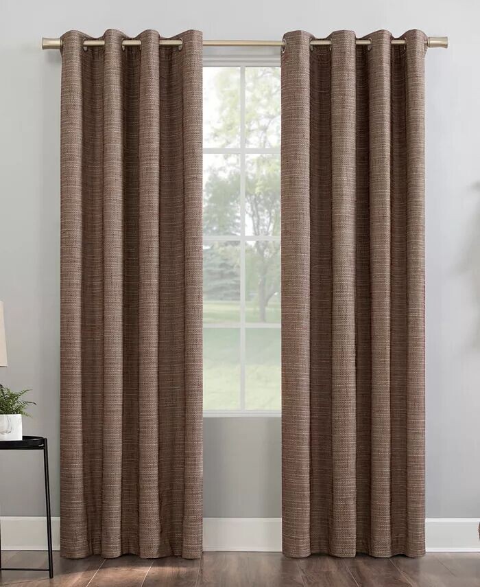 

Штора Kline Burlap Weave Thermal Extreme со 100% затемнением и люверсами Sun Zero, оранжевый