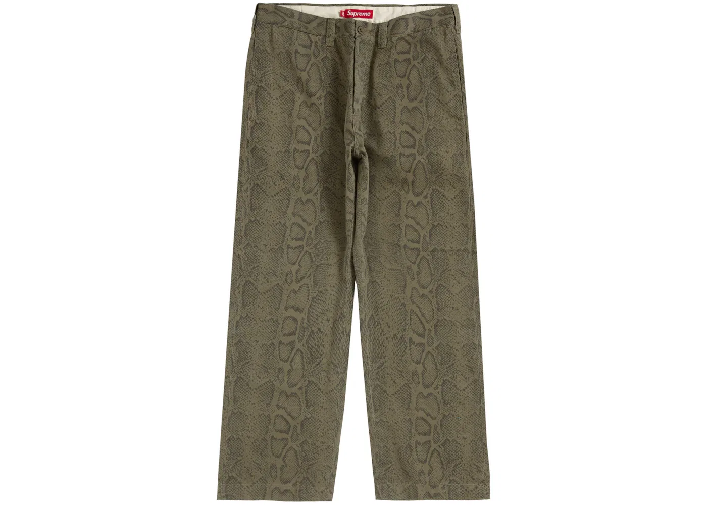 Мужские чиносы с принтом змеи Supreme, Olive