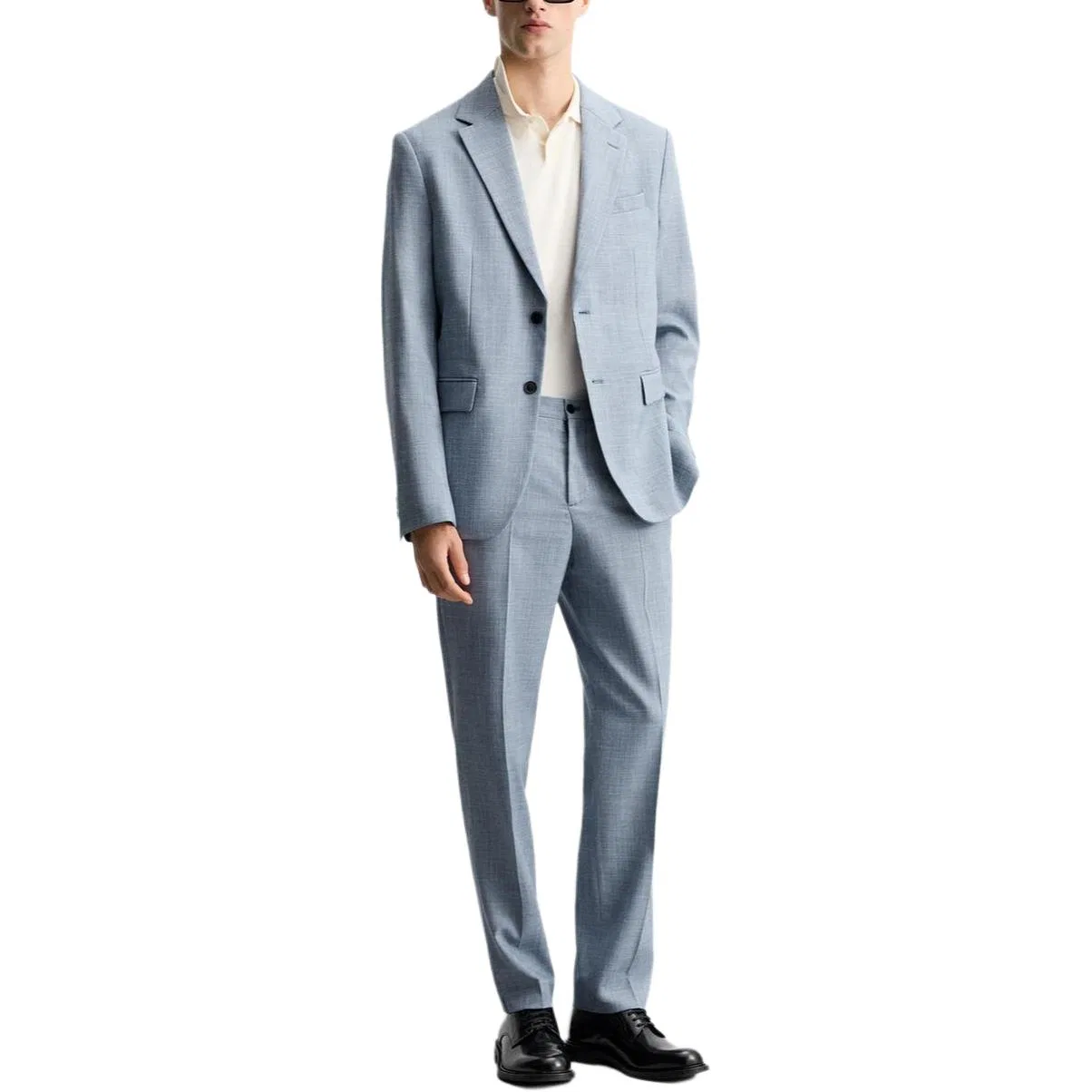 Мужские брюки классические синие ZARA, Blue — фото 4
