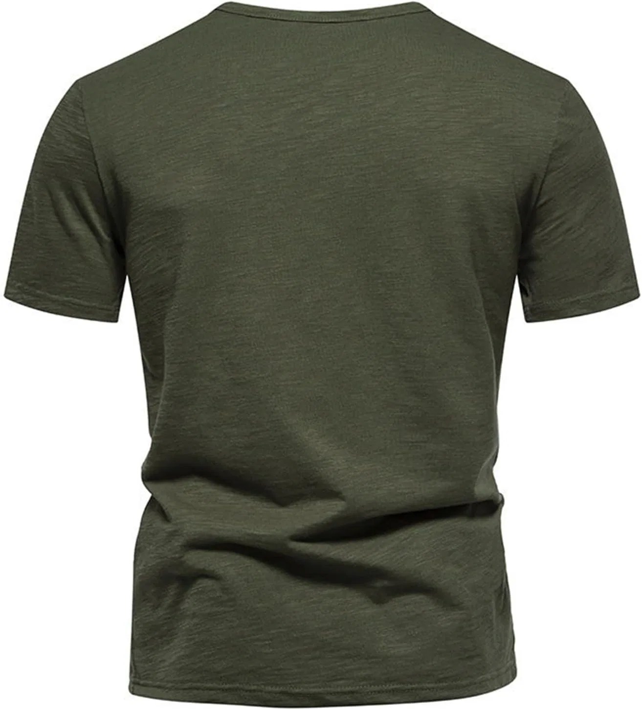 Мужская льняная футболка с V-образным вырезом, Lightweight, Green — фото 3