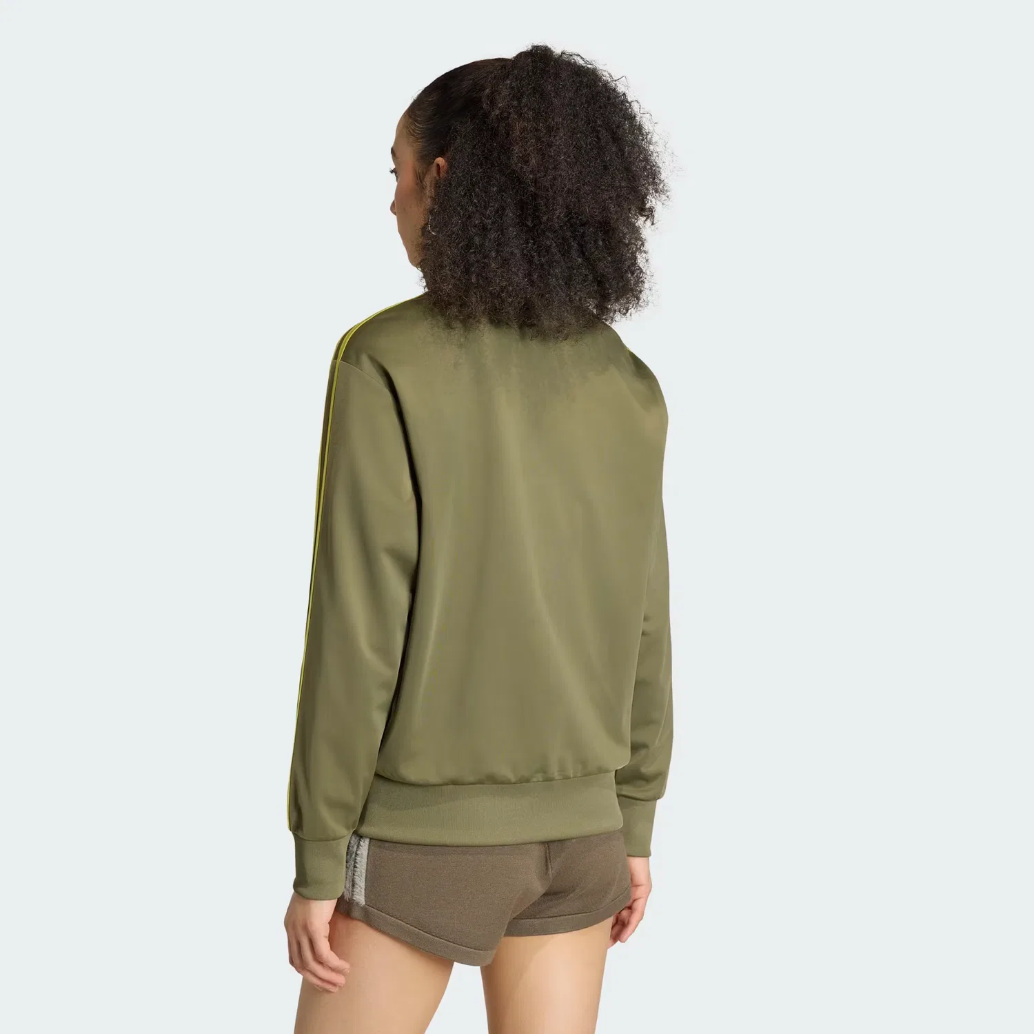 Женская олимпийка свободного кроя Firebird Track Top Loose Adidas Originals, Olive Strata/Preloved Lime — фото 2