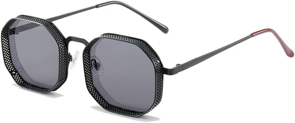 

Ретро металлические стимпанк многоугольные полые солнцезащитные очки для женщин, модные зеркальные градиентные очки, защита от УФ-излучения UV400, мужские панк-солнцезащитные очки generic, Black Gray