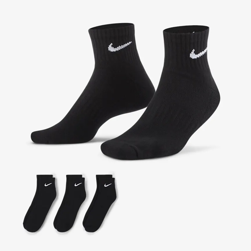 Носки Nike Everyday Cushioned Training Ankle, 3 пары, чёрный