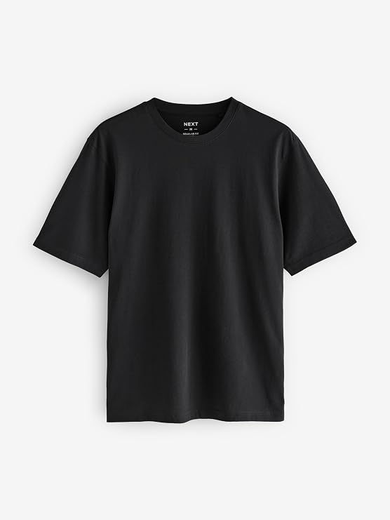 Комплект футболок NEXT Basic Cotton Regular Fit, 6 предметов, черный — фото 2