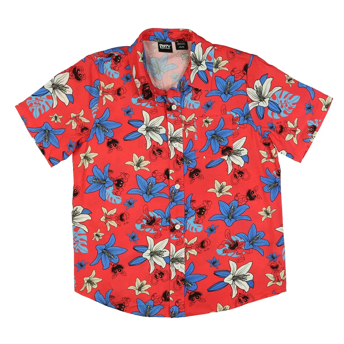 Детская рубашка с принтом Poppy Playtime Hawaiian Shirt Mad Engine, Red — фото 2