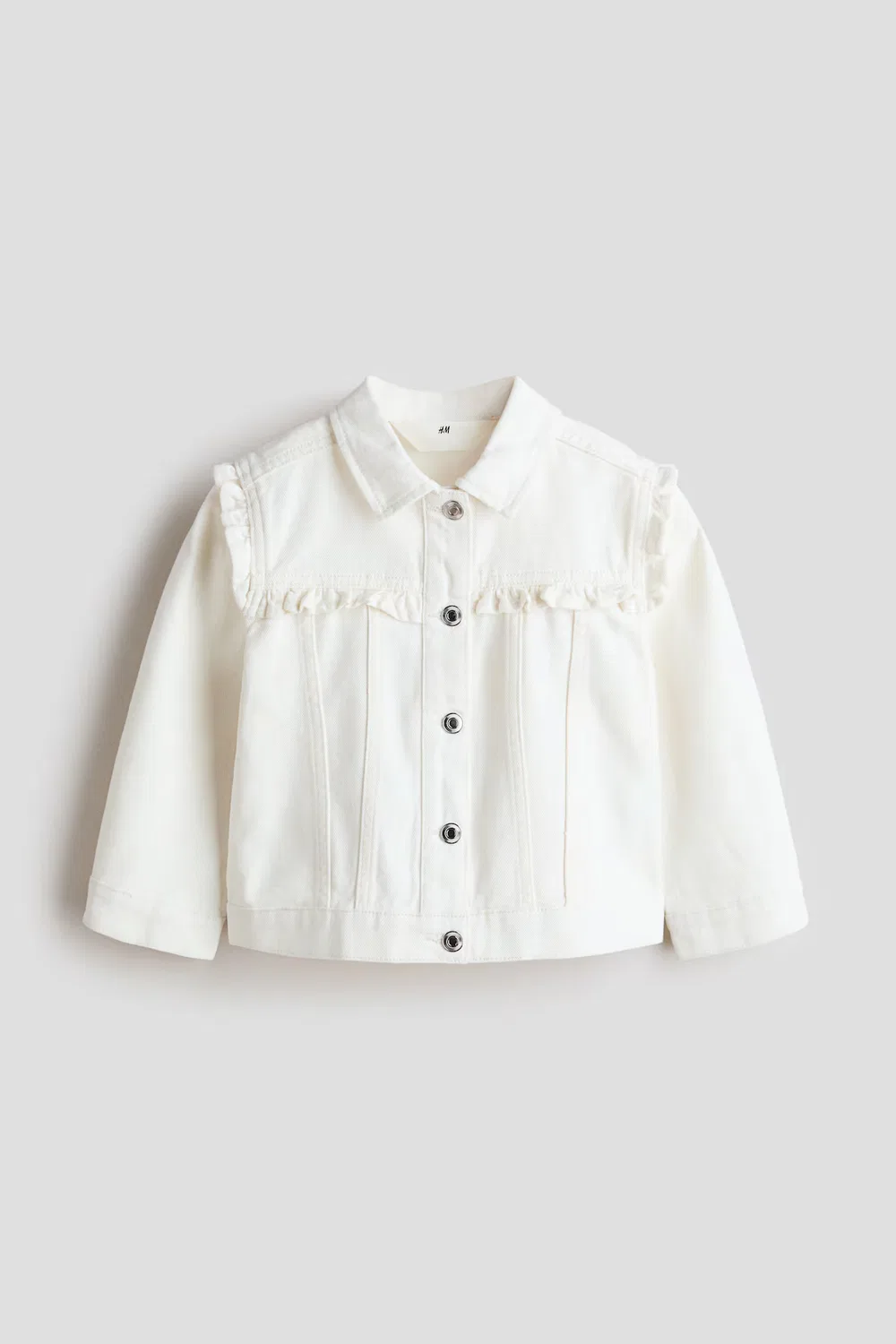 Твиловый жакет с оборками H&M, Cremefarben
