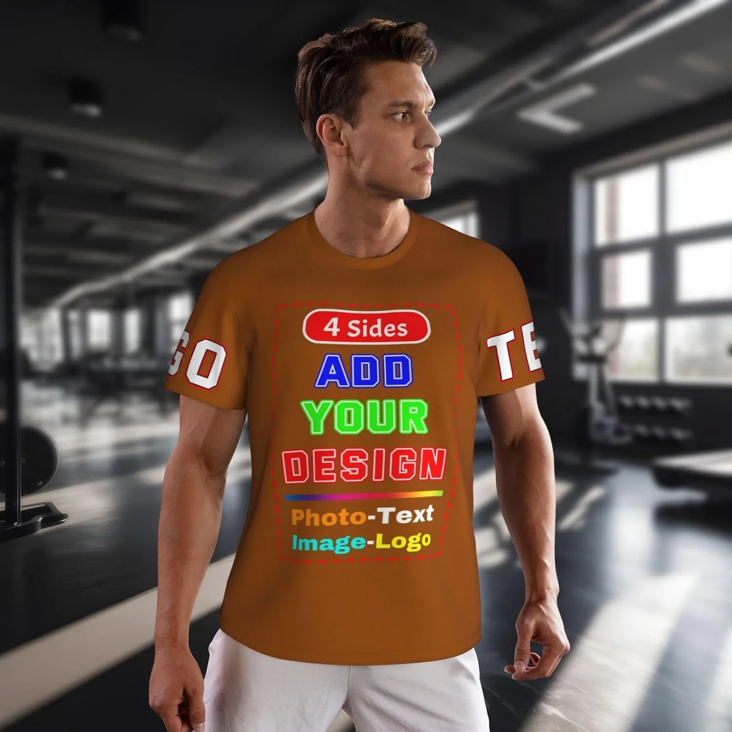 Унисекс футболка с кастомизацией, классическая Generic, Brown — фото 4