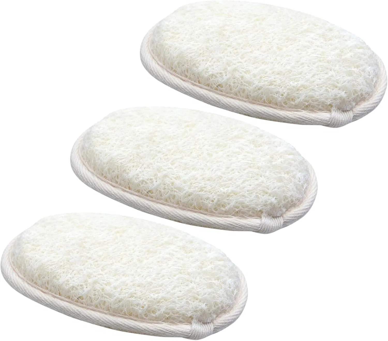 Набор мочалок для пилинга из люфы, 3 шт, DEARMAMY, 14.5x10x0.5 см, Beige