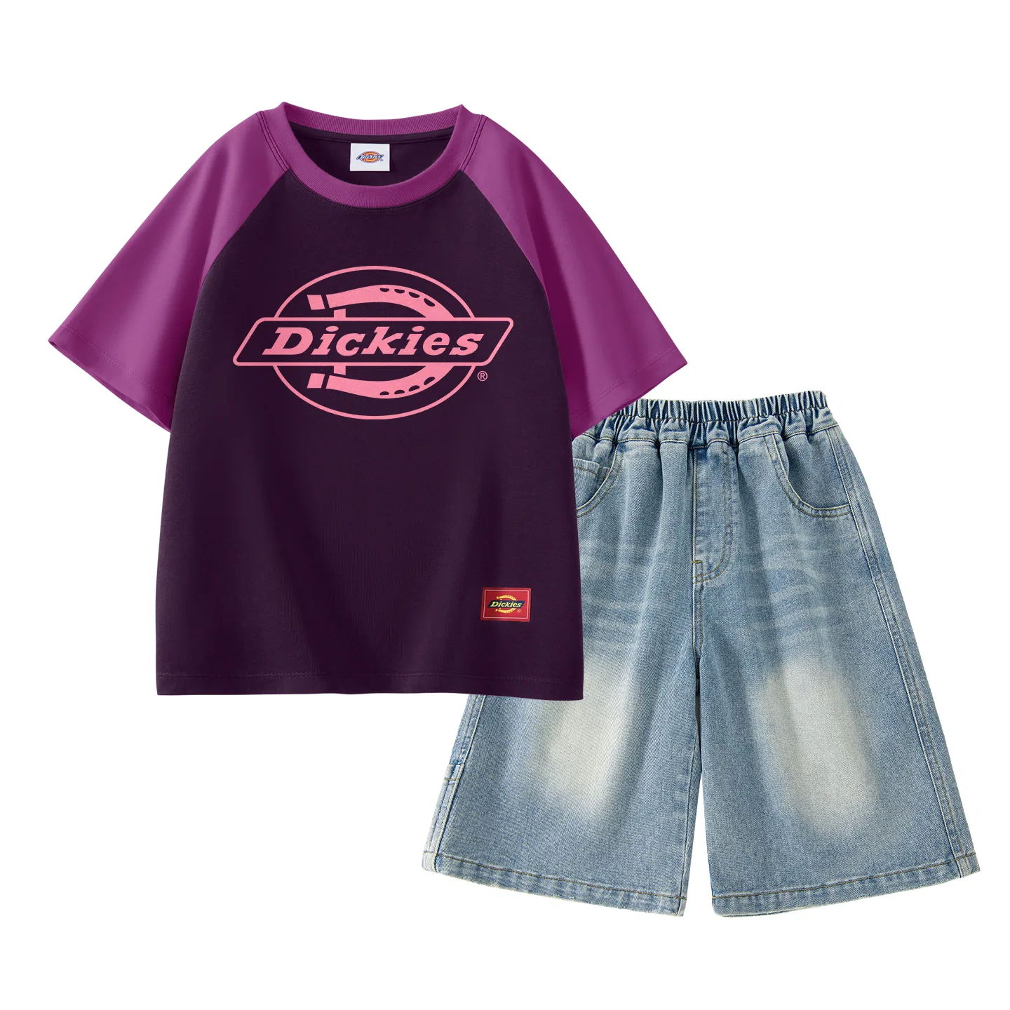 Детский спортивный комплект с круглым вырезом Dickies, Белый/Джинсовый Синий — фото 3
